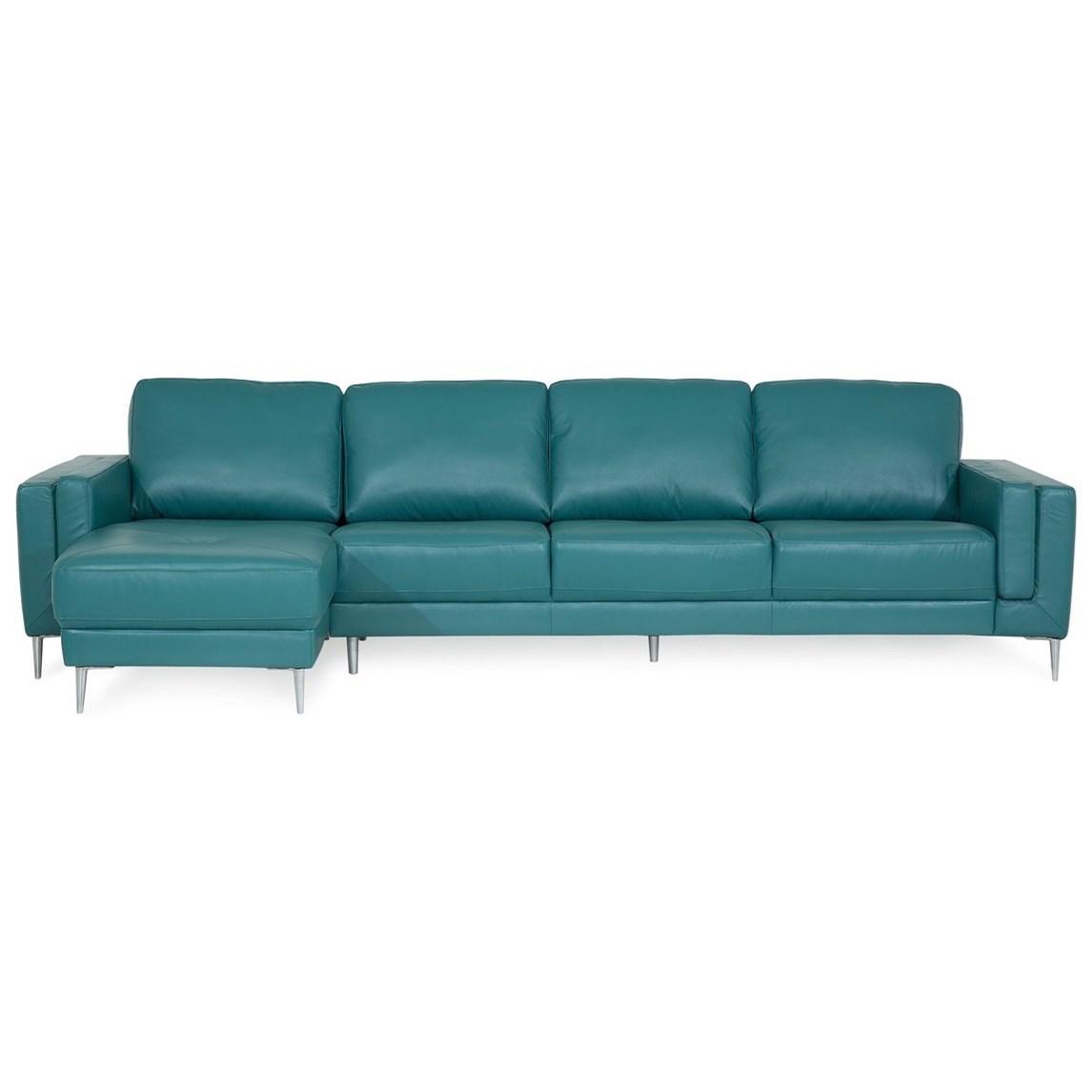 Palliser Zuri Contemporary Chaise Sofa with Metal Legs Howell